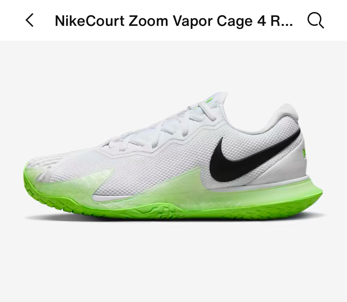 NikeCourt Zoom Vapor Cage 4 Rafa Blanco/Verde